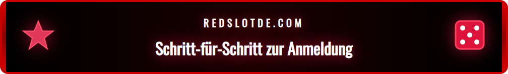 Anmeldeformular für das Redslot Live Casino auf einem Laptop.