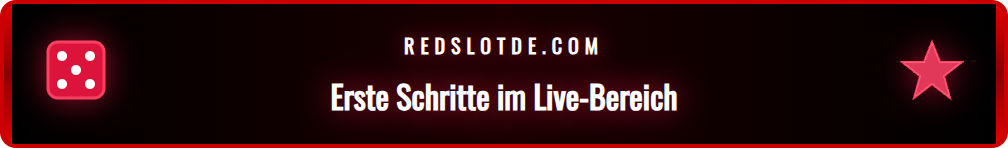 Die Benutzeroberfläche der Redslot Live Wetten für neue Nutzer.