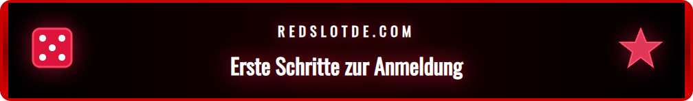 Anmeldeformular für den Redslot Zugang mit Eingabefeldern.