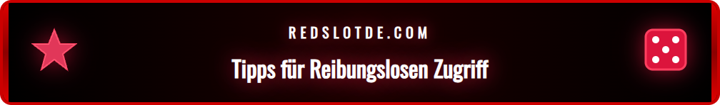 Ein Diagramm zeigt die Vorteile des offiziellen Redslot Links.