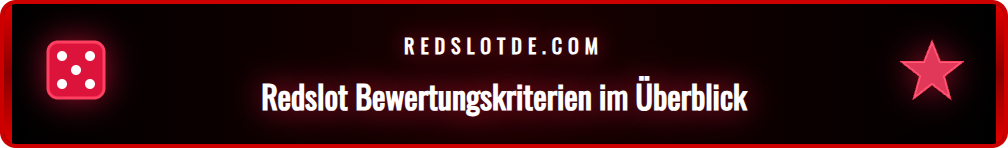 Detaillierte Analyse der Kriterien für Redslot Sportwetten.
