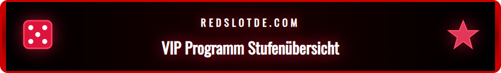 Detaillierte Übersicht der verschiedenen Stufen im Redslot VIP Club.